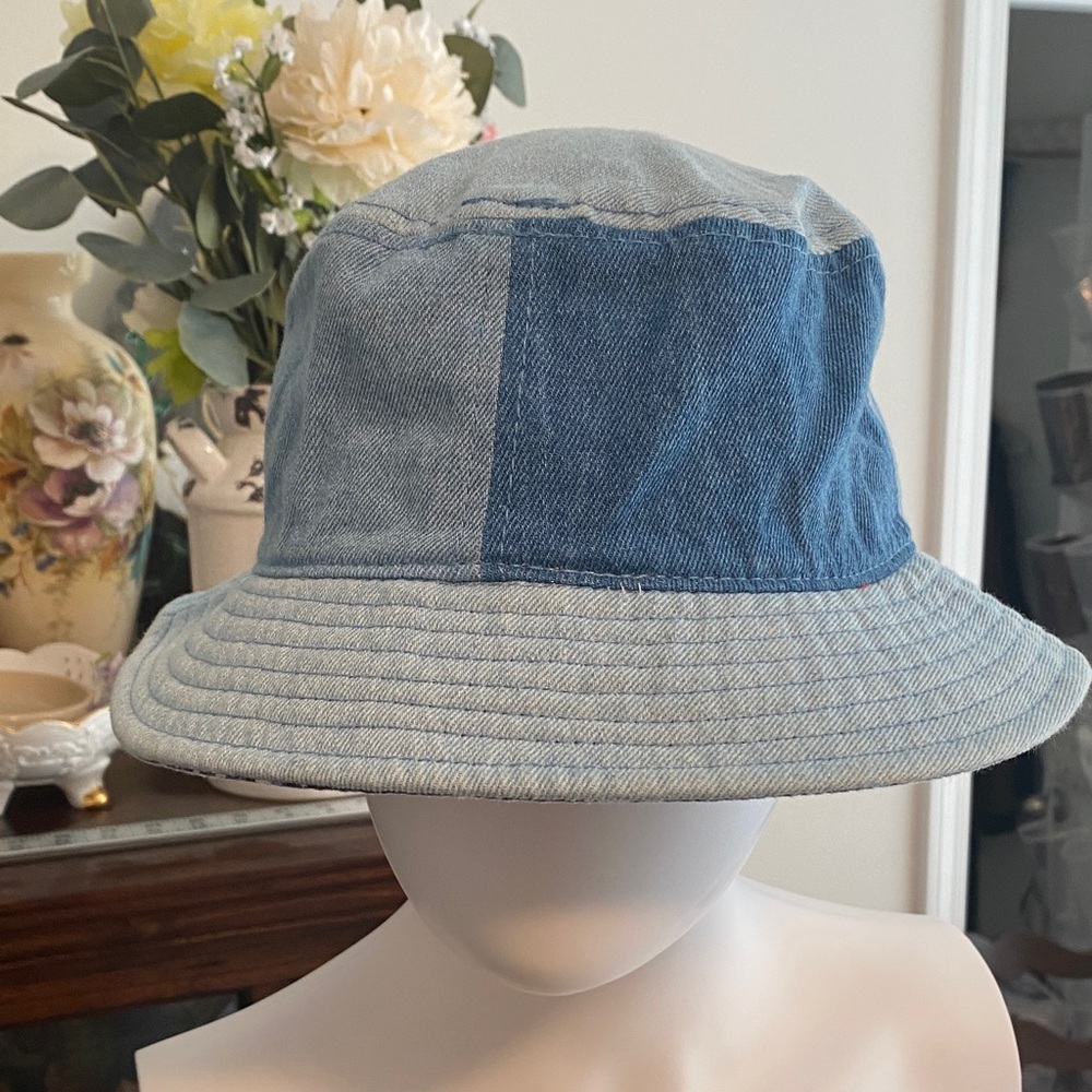 Aerie Blue and Light Blue Patchwork Bucket Hat